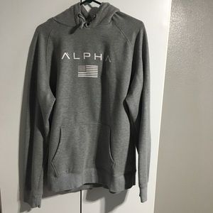 Men’s Alpha comfort fleece gray hoodie. Size XL